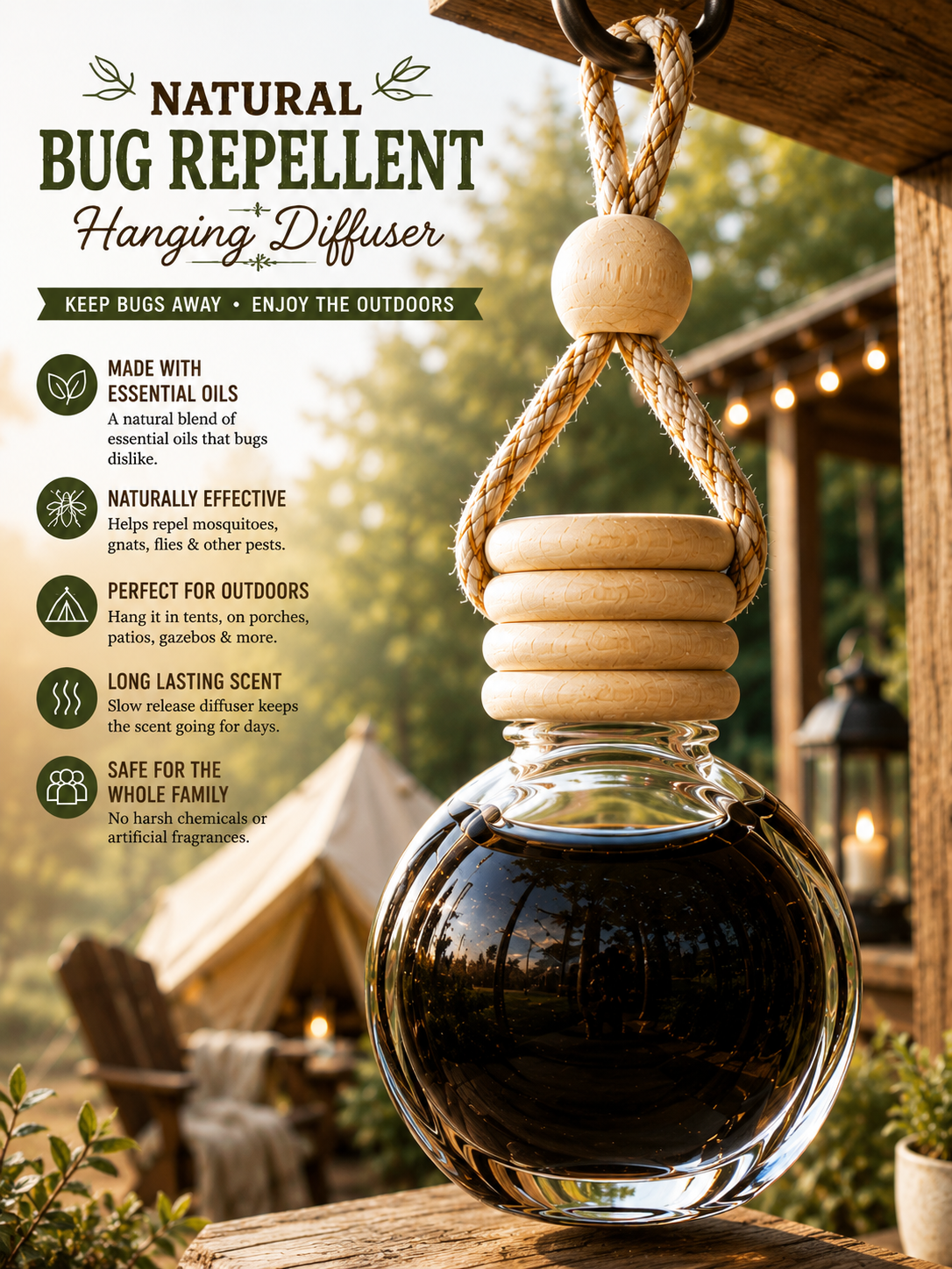 Natural Bug Repellent Hanging Diffuser