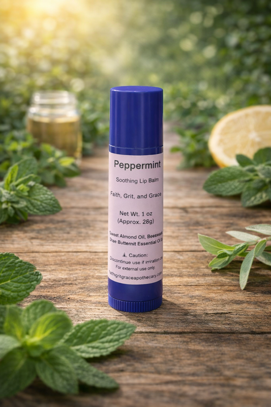 Peppermint Soothing Lip Balm - with a Hint of Chocolate
