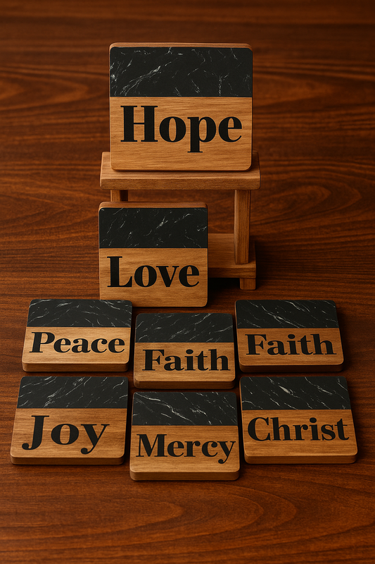 Rustic Faith-Inspired Coasters