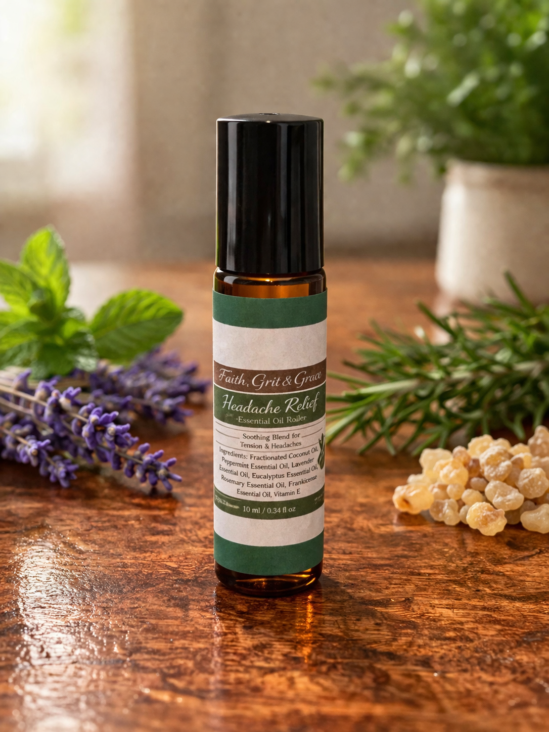 Headache Relief – Natural Tension & Sinus Support Balm Relief Roll-On Oil
